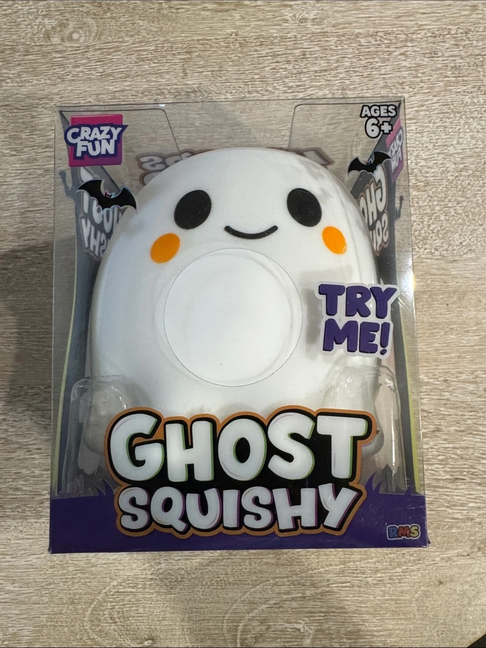 Crazy Fun Ghost Squishy  - White with Orange Cheeks
